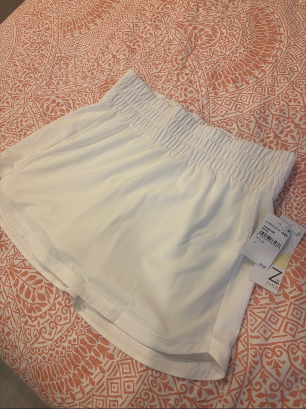 Zella White Women's Athletic Shorts with Elastic Waistband